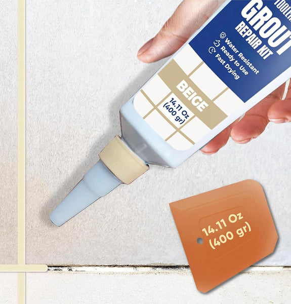 TOOLERA - Tile Grout Repair Paste & Spatula (400g) - Seamless Tile Restoration