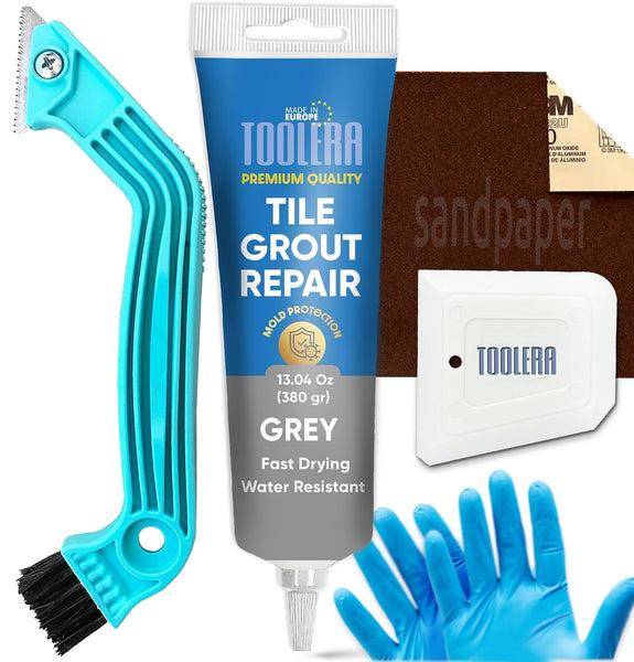 TOOLERA - Tile Grout Repair Kit (5-Piece Set) - Professional Finish Made Easy